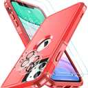 SPIDERCASE Shockproof for iPhone 11 Case,[10 FT Military Grade Drop Protection],with 2 pcs[Tempered Glass Screen Protector+Camera Lens Protector] Heavy Duty Full-Body Protective Phone Case,Red