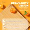 Riveira Wood Cutting Board  Gourmet Bamboo Grandeur: 15 x 10 Inches Wooden Cutting Boards For Kitchen  Natural Cutting Boards For Kitchen  Innovative Juice Grooves Non Toxic Cutting Board