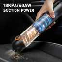Car Vacuum Portable Cordless,18000Pa 4in1 Portable Handheld Cleaner Vacuum &Air Duster 2 Suction Modes Power Blowing&Inflating, Brushless Motor Vacuum with Multi Nozzles for Car,Keyboards, Office,Pet