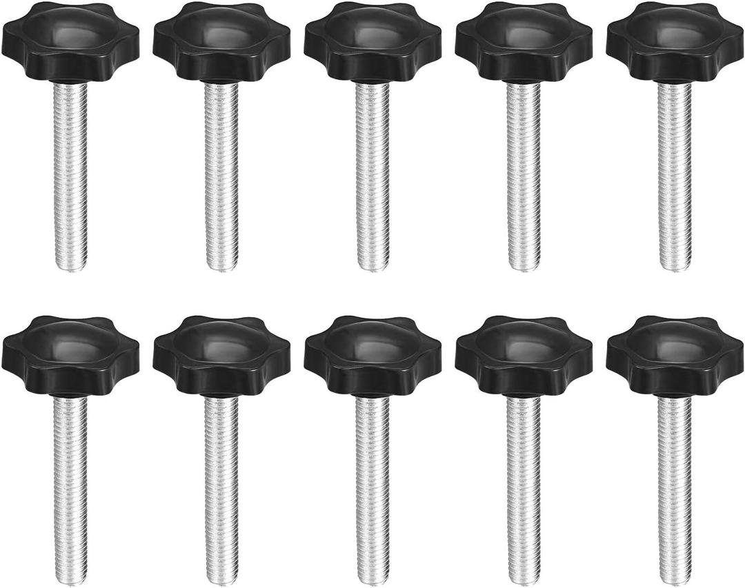 M8 x 60mm Thread Clamping Knob, Thumb Screw, Star Hand Knob Tightening Screw Knob for Machinery, 10Pcs