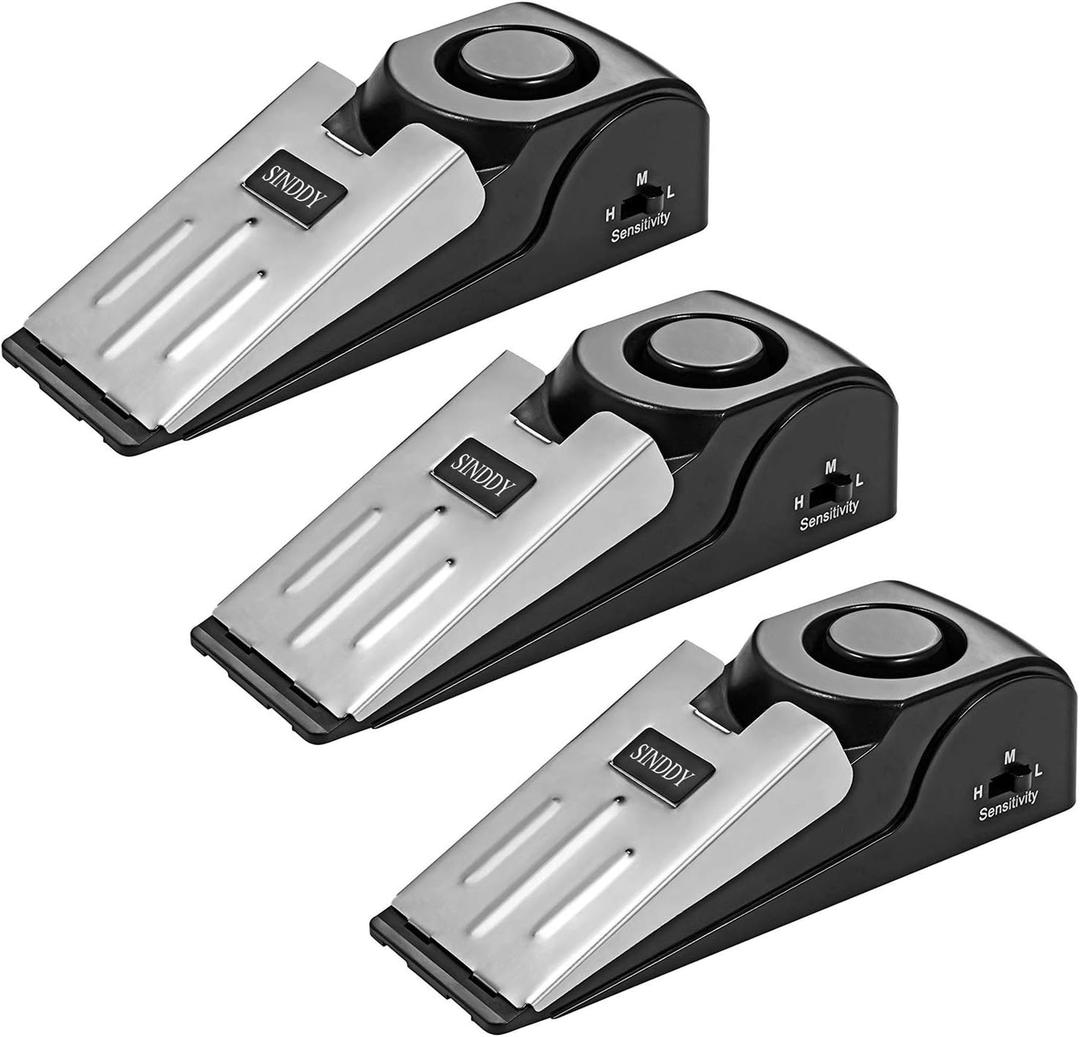 3-Pack Upgraded Door Stop Alarm -Great for Traveling Security Door Stopper Doorstop Safety Tools for Home Set of 3