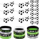 24 Pcs Soccer Birthday Party Decorations Favors Sunglasses Silicone Wristbands Bracelets Bulk Soccer Goodie Bags Stuffers Team Gifts for Sport Team or Coach