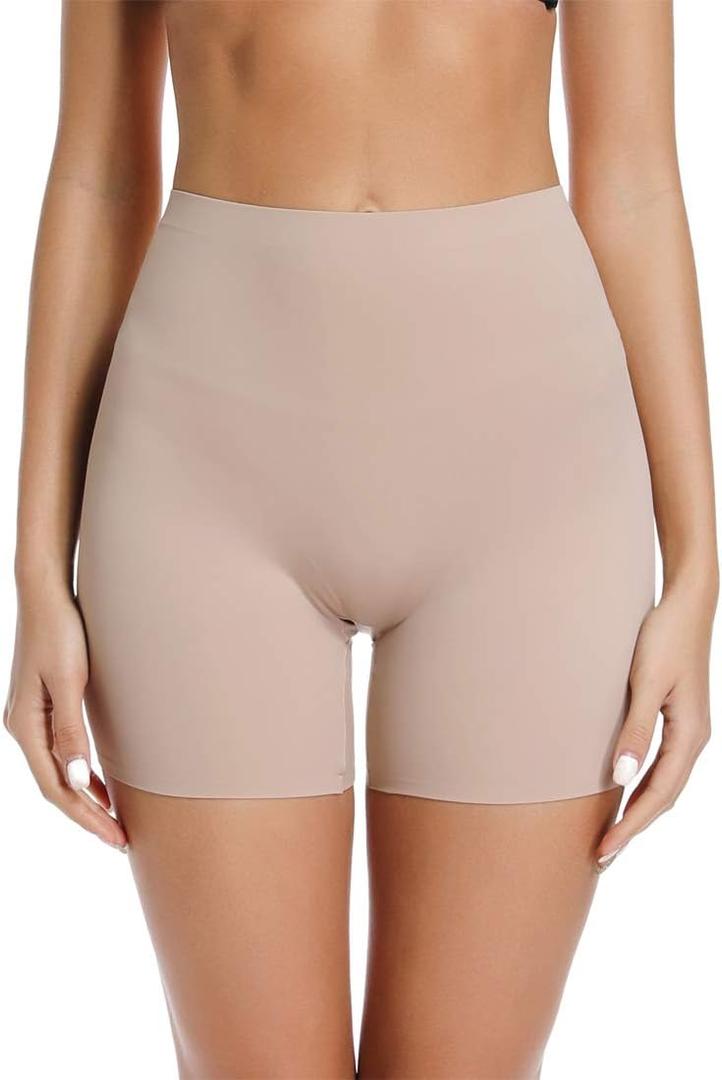 JOYSHAPER Slip Shorts for Women Under Dress Anti Chafing Underwear Boyshorts Panties for Women (Small, Nudewithout Lace)