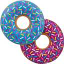 ArtCreativity 28 Inch Donut Tube Inflates, Set of 2, Colorful Inflatable in Assorted Designs, Birthday Party Decorations Supplies, Durable Water Pool Toys for Kids, Fun Party Favors