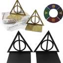 Magic Death Metal Bookend, Heavy Duty Decorative Book Ends for Anime Fans, Shelf Desk Organizer Accessories (Two-Tone Bookend)