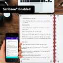 Black n' Red Notebook, Business Journal, 11" x 8", 70 Sheets, Ruled, Optik Paper, Scribzee App, Flexible Poly Cover, Wirebound, Black (K67030)