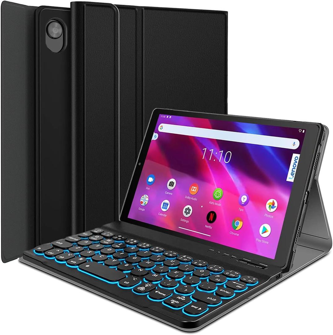 Backlit Keyboard Case for Lenovo 8.0 Inch Tab M8 Gen 3 2022/ Smart Tab M8 Gen 3 2022/Tab M8 HD LTE 2021/ Tab M8 HD,Detachable Wireless Keyboard & PU Folio Case