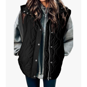 EVALESS Cropped Puffer Vest Women Lightweight Quilted Stand Collar Sleeveless Jackets Fall Winter 2025 Button Zip Up Coat size M