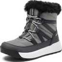 Women's Warm Snow Boots Cold Weather Winter Boots Fur Lined Comfortable Lightweight (8, Dark_grey)
