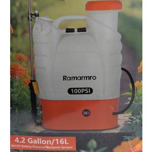 Ramarmro 100PSI 4.2 Gallon/16L 8A12V Battery Powered Backpack Sprayer Electric Sprayer Orange Green White 6 Hour Work Time 0-100 PSI Maximum Blast 4.1L/Min Ramarmro 100PSI 4.2 Gallon/16L 8A12V Battery Powered Backpack Sprayer Electric Sprayer Orange Green White 6 Hour Work Time 0-100 PSI Maximum Blast 4.1L/Min