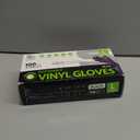 Black Vinyl Gloves, Food Grade Gloves Disposable Latex Free & Powder Free, Guantes for Cleaning Cooking Food Prep (Large)