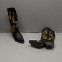 Cowboy Boots for Women Cowgirl Mid Calf Western Boots Embroidered Stitched Pointed Toe Chunky Block Heel Brown Red Black US5-11 (9)