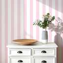 Cohoo Home Pink and White Peel and Stick Wallpaper Striped Cute 23.6"x118"