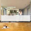 Mom's Choice Awards Winner - 110 Inch Extra Wide Baby Gate for Large Openings Retractable Baby Gates Indoor Outdoor Extra Long Dog Gate for Doorway Stair Gates for Kids or Pets Extra Large Dog Gate (White)