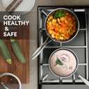 COOKER KING 3 Quart Stainless Steel Saucepan with Lid, Tri-Ply Ceramic Nonstick Pot, Metal Utensil Safe, Dishwasher & Oven Safe up to 900F, Induction Cookware for All Stovetops