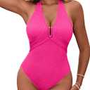 Blooming Jelly Women's Tummy Control Swimsuits One Piece Modest Bathing Suit Curvy Full Coverage Swim Suits Swimwear, (M, Hot Pink)