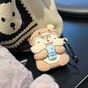 Cute Kawaii Case for AirPods 4, Case Cover Compatible with AirPod 4th Generation 2024, Funny Otter Shockproof Protective Earbuds Cover for Air pods 4 Gen, Keychain Accessories for Girls Women