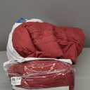 CozyLux King Size Comforter Set Burgundy, 7 Pieces Bed in a Bag, Red Comforter King Size, All Season Bedding Sets with Stitch Quilted Comforter, Flat Sheet, Fitted Sheet, Pillowcases