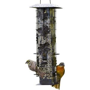 Perky-Pet 336-1SR Squirrel-Be-Gone Squirrel Proof Bird Feeder, 2LB, Outdoor Wild Bird Feeder with Weight-Activated Perches