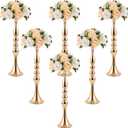 Sabary 6 Pcs Wedding Flower Stand Metal Flower Centerpieces Stand for Table Vase Arrangement Rack for Wedding Reception Dinner Table Party Decor (20 Inch, Gold)
