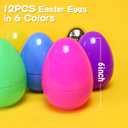 MGparty 12 Pcs 6 Inch Easter Eggs Fillable Large Plastic Easter Eggs with 2 Golden Eggs, Jumbo Empty Eggs for Easter Egg Hunt Basket Stuffers Party Favors Classroom Prizes and Easter Decorations