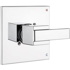 Replacement for Delta 1300/ 1400 & 13/ 14 Series Square Shower Trim Kit, Shower Cover with Handle (Valve& Catridge Not Inclued)- Chrome