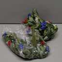 HyeFlora Artificial Flowers for Outdoors 2PCS Spring Faux Morning Glory Look Real Silk Flowers for Outside Planter UV Resistant Fake Flowers for Home Garden Balcony Yard Porch Deco (RedBlueWhite)