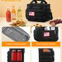 HOTOR Lunch Box for Men & Women - Insulated Lunch Bag with Multiple Pockets, Tactical Cooler Bag for Work, Hiking, Camping, Fishing, Travel, Black, 11.0" x 8.3" x 7.1"