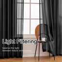Pinch Pleated Sheer Curtains 80 Inches Long Light Filterring Sheer Semi Voile Drapes Pinch Pleated Curtains for Living Room Bedroom(Black, 42 W x 80 L, 2 Panels)