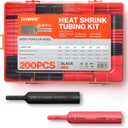 Dowire Heat Shrink Tubing Kit - 3:1 Ratio - Adhesive Lined - Wire Shrink Wrap Tubing - Waterproof Marine Grade Shrink Tube - 200 PCS - Black, Red