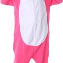 dressfan Cartoon Unisex Animal Grey Shark Costume Pajamas Adult Kids Teen Women Men (Pink, S)