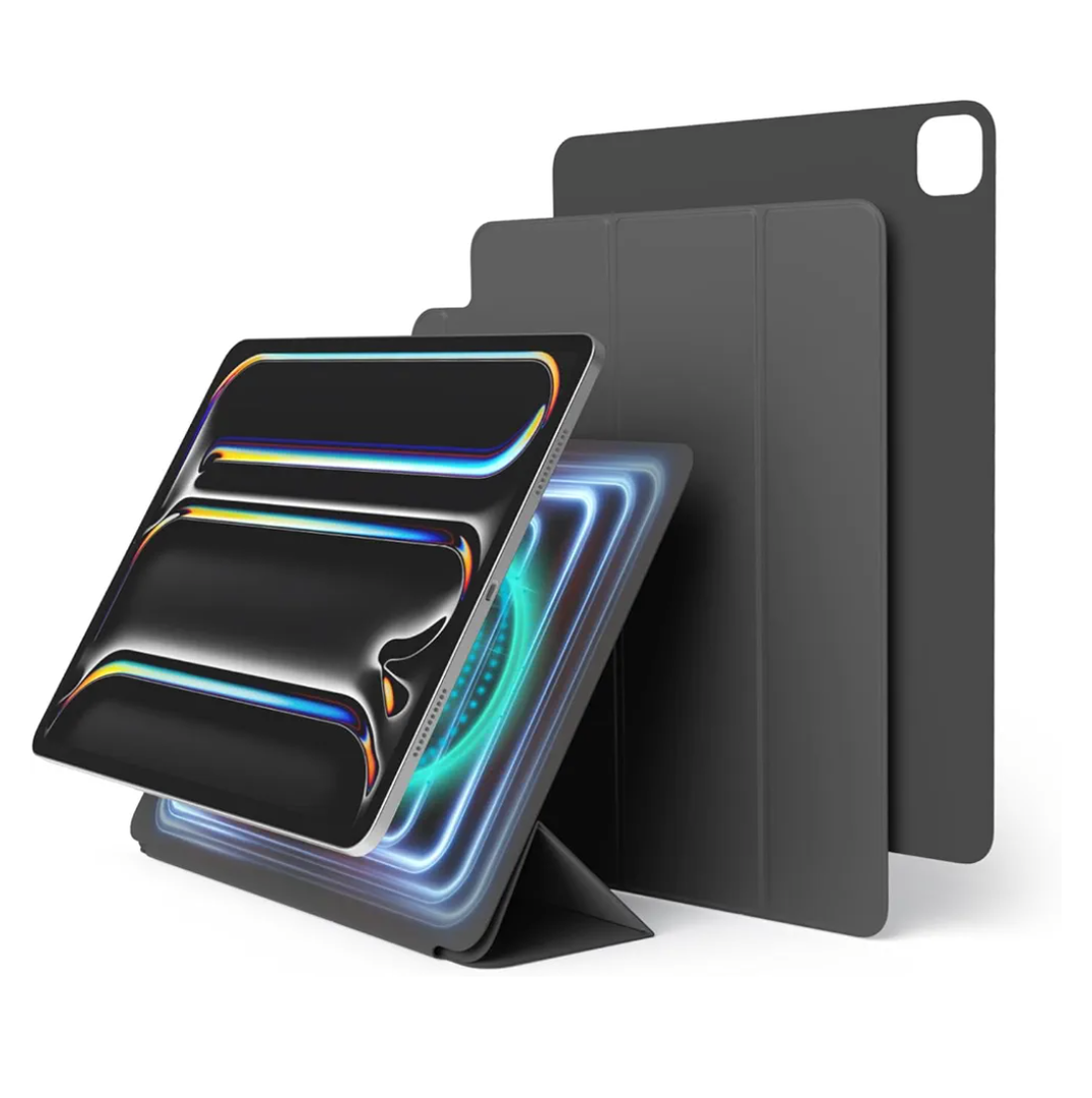 Elago Magnetic Folio Case for iPad Pro 13 inch Cover (M5, M4) - Back Plate can be Attached to Metal Materials, Wake/Sleep functionality, Compatible with Apple Pencil 2 [Dark Grey]