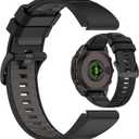 Compatible with Garmin Fenix 8 Replacement Wrist Band - 22mm Replacement Silicone Wrist Watch Band Strap Compatible with Garmin Fenix 8/8 Pro Amoled 47mm(Black+Gray)