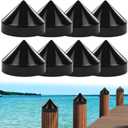 8 Inch Cone Pylon Cap for Marine Dock, Piling Cap for Dock Post Pole Pipe Head,Dock Pylon Cover Caps for Marine Boat, Floating Docks, Piers, Black