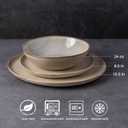 AmorArc Ceramic Dinnerware Sets for 4, 12Pcs Plates and Bowls Sets Dishes | Stoneware Handmade Reactive Glaze Dinner Set, Highly Scratch Resistant | Dishwasher & Microwave Safe Dishware-Cappuccino