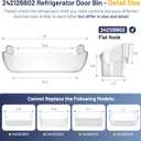 242126602 LFSS2612TF0 LFSS2612TF4 FFSS2625TS0 Freezer Door Bin Bottom Shelf Replacement For F-rigidaire Refrigerator Door Shelf Shelves, Replace 16 Inch 2421266 Lower Side Shelf - 1 Pack by Fetechmate