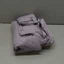 Queen Duvet Cover Set- 100% Washed Cotton 3 Pcs Soft Comfy Breathable Chic Linen Feel Bedding, 1 Duvet Cover and 2 Pillow Shams, Light Purple