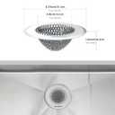TRAPMATE Kitchen Sink Drain Strainer, Reversible Chain Mesh Sink Strainer, 304 Stainless Steel Anti-Clogging & Easy Clean Sink Strainer Basket, Fits US Standard Kitchen Sink Drains, Dishwasher Safe (Bright Silver)