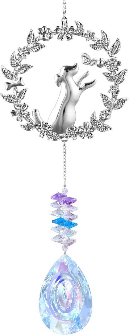 Dog Memorial Gifts for Loss of Dogs Crystal Suncatcher, Pet Memorial Gifts | Loss of Dog Sympathy Gift for Dogs, Bereavement Gift, Hanging Crystals Ornament for Window Rainbow Maker Home Decor