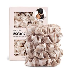 Kitsch Leopard Prints Satin Scrunchies for Women - No Crease Hair Ties for Girls, Scrunchies For All Hair Types and Textures, Perfect for Day or Night - 5 Pcs (5 Count (Pack of 1))