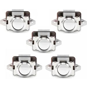 5pcs Push Button Cabinet Latch Lock for RV Motorhome Camper Caravan Yachts (ABS)-Silver