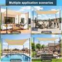 4 Pack 11.9 Ft Shade Sail Poles, Heavy Duty Metal Outdoor Support Post Kit, Rust-Resistant Shade Sail Support Poles, Adjustable Metal Sun Shade Poles for Patios, Courtyards, Backyards and Gardens, 12 ft- Diameter 2.28