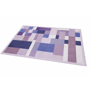 Flatwoven High Traffic Area Rug 10x8, Geometric Block Accent, Non Slip, Stain Resistant, Washable Area Rugs for Living Room, Bedroom 