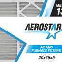 Aerostar 20x25x5 MERV 13 - 2 Count - Pleated HVAC, Furnace & Air Conditioner Filters - Removes Bacteria, Dust, Cold & Flu Germs, Lint, Mold, Pet Dander, Allergy-Causing Pollen, Smog, Smoke & Viruses