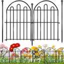 26 Pack Decorative Garden Fence, 26in x 28ft Arched No Dig Animal Barrier Fence for Dog Rabbit, Garden Edging Border, Rustproof Metal Ground Stake Border Fencing Panel for Outdoor Yard Patio Decor (26 Panels, 26in x 28ft, Black)