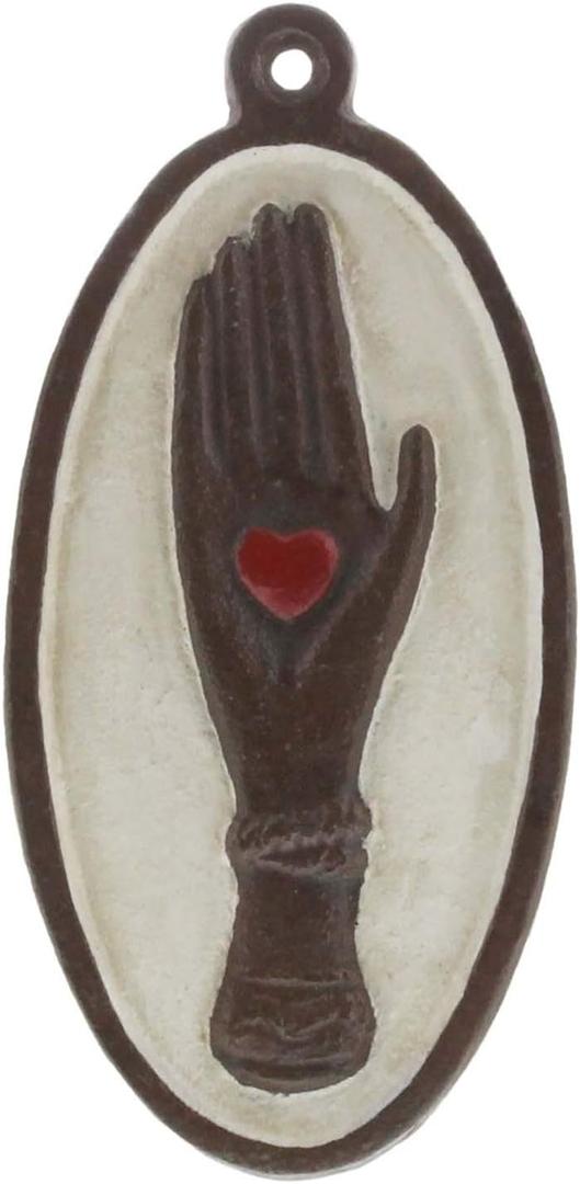 Hand with Heart Plaque - Cast Iron