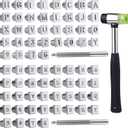 Wonvoc Leather Stamping Tools, 75 Pcs Leather Carving Tools, Letters and Numbers Patterns, Leather Carving Mallet, Leather Carving Kit, Leather Stamping Tools Geometric, Leathercraft Stamping Tools