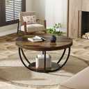 Tribesigns Round Coffee Table with Storage, 31.7" Living Room Table, round, 31.7-inch diameter