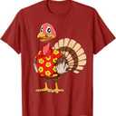 Turkey Hawaiian Thanksgiving Turkey Funny Hawaii Beach Party Men Women Kids T-Shirt, M