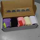 Womens Cotton Crew Compression Socks 5 Pairs Breathable Skin-Friendly with Targeted Ankle Support & Dry-Fit (M)